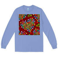 Colony Blue christmas lights and leopard hearts seamless pattern Long Sleeve Tee - BundleAndBundleShop