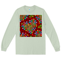 Matcha christmas lights and leopard hearts seamless pattern Long Sleeve Tee - BundleAndBundleShop