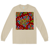 Mushroom christmas lights and leopard hearts seamless pattern Long Sleeve Tee - BundleAndBundleShop