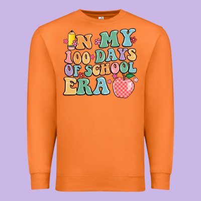 In My 100 Days Of School Era Premium Sweatshirt Designed By Maliassmallbusiness