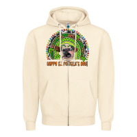 Sandshell Western Happy St. Patrick's Day Cow Rainbow Zipper Hoodie - Artiststas