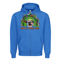 True Royal Western Happy St. Patrick's Day Cow Rainbow Zipper Hoodie - Artiststas