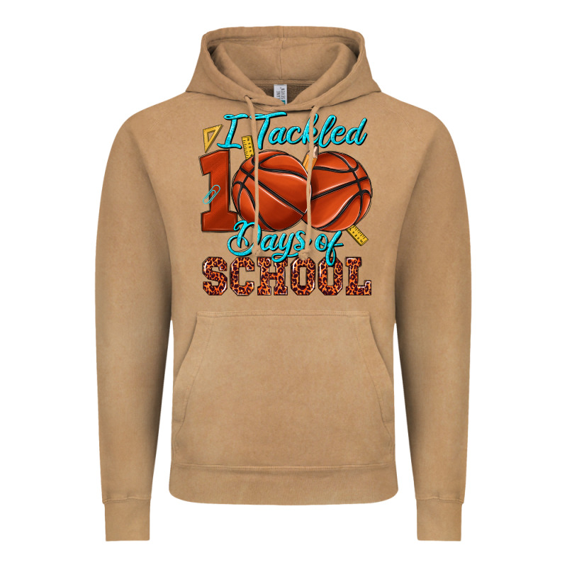 I Tackled 100days Of School Basketball Vintage Hoodie by texasbilliewilder | Teevron