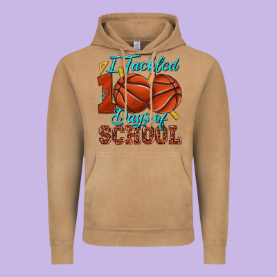 I Tackled 100days Of School Basketball Vintage Hoodie Designed By Texasbilliewilder