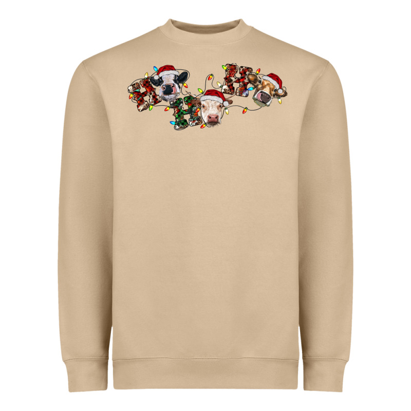 Hohoho Christmas Cows Heavyweight Sweatshirt by RanaPortraitStore | Teevron
