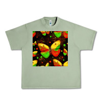 Oil Green juneteenth butterflies seamless pattern Urban Heavy Tee - HRA Design Shop