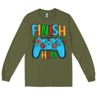 Army Green finish him Long Sleeve Tee - JahusDesignShop