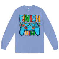 Colony Blue finish him Long Sleeve Tee - JahusDesignShop