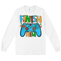 White finish him Long Sleeve Tee - JahusDesignShop