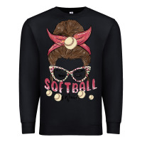Black softball mom Premium Sweatshirt - MaliasSmallBusiness