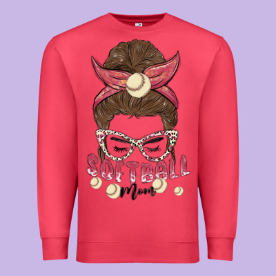 Softball Mom Premium Sweatshirt Designed By Maliassmallbusiness