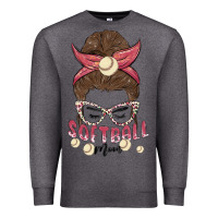 Charcoal Heather softball mom Premium Sweatshirt - MaliasSmallBusiness