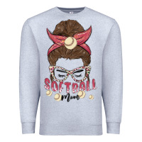 Heather Grey softball mom Premium Sweatshirt - MaliasSmallBusiness