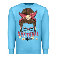 Ocean Blue softball mom Premium Sweatshirt - MaliasSmallBusiness