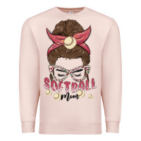 Pale Pink softball mom Premium Sweatshirt - MaliasSmallBusiness