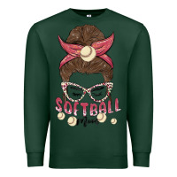 Sports Green softball mom Premium Sweatshirt - MaliasSmallBusiness