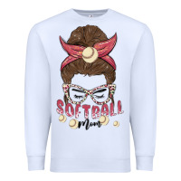 White softball mom Premium Sweatshirt - MaliasSmallBusiness