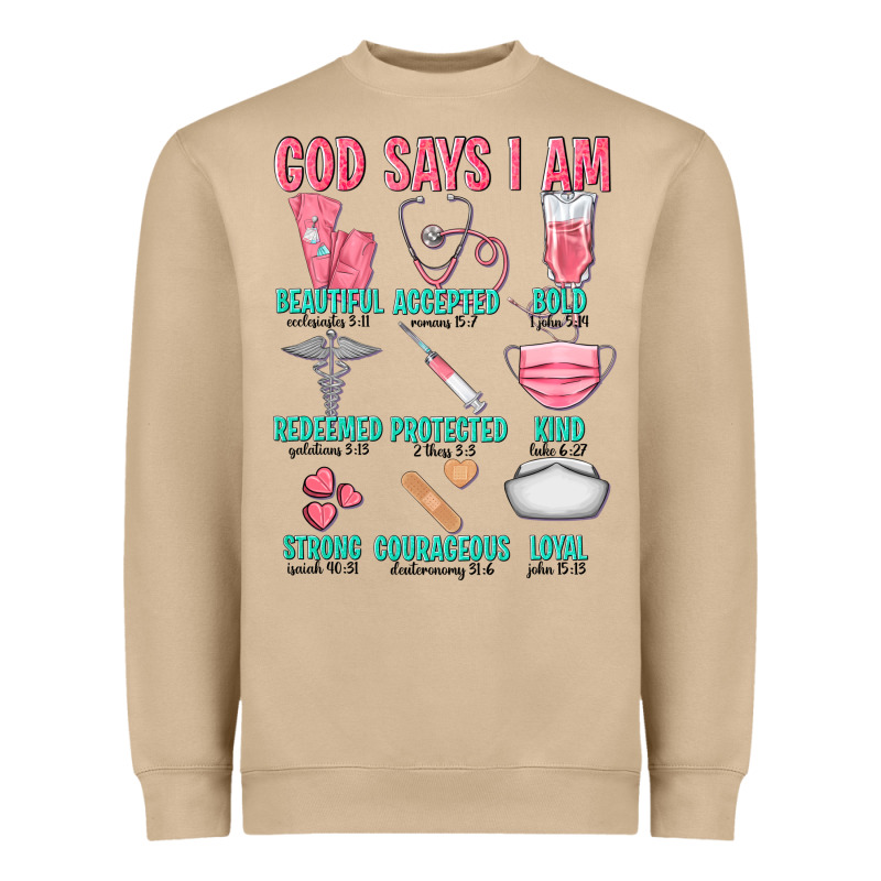 God Says I Am Heavyweight Sweatshirt by texasbilliewilder | Teevron