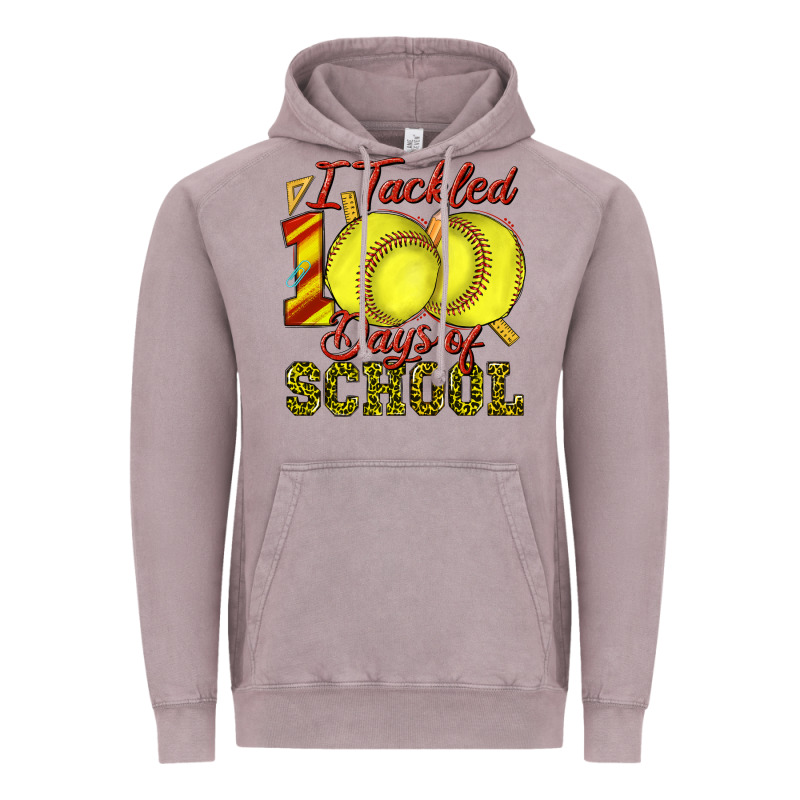 I Tackled 100days Of School Softball Vintage Hoodie by texasbilliewilder | Teevron