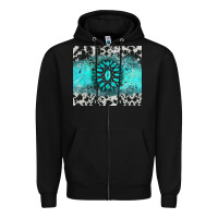 Black gemstone cowhide Zipper Hoodie - AdoDesignShop