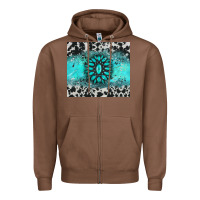 Chestnut gemstone cowhide Zipper Hoodie - AdoDesignShop