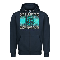 Navy gemstone cowhide Zipper Hoodie - AdoDesignShop