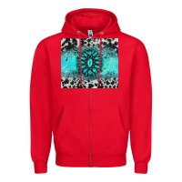 Red gemstone cowhide Zipper Hoodie - AdoDesignShop