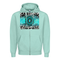 Seafoam gemstone cowhide Zipper Hoodie - AdoDesignShop