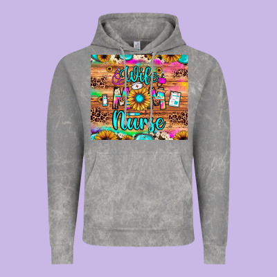 Wife Mom Nurse Vintage Hoodie Designed By Jahusdesignshop