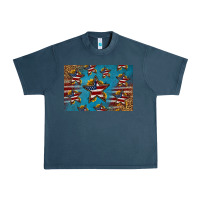 Midnight Navy 4th of july stars skinny metal can holder Urban Heavy Tee - HRA Design Shop