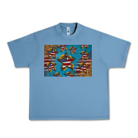 Pebble Blue 4th of july stars skinny metal can holder Urban Heavy Tee - HRA Design Shop