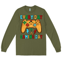 Army Green every day is gaming day Long Sleeve Tee - JahusDesignShop