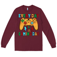 Burgundy every day is gaming day Long Sleeve Tee - JahusDesignShop