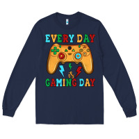 Navy every day is gaming day Long Sleeve Tee - JahusDesignShop