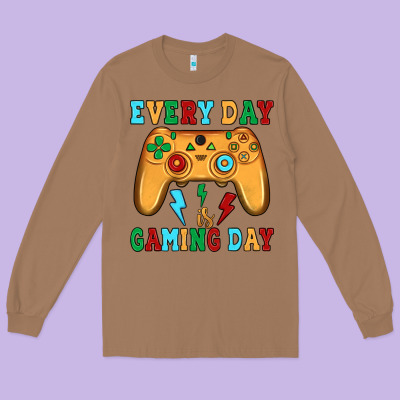 Every Day Is Gaming Day Long Sleeve Tee Designed By Jahusdesignshop