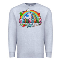 Heather Grey childcare life Premium Sweatshirt - MaliasSmallBusiness