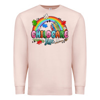 Pale Pink childcare life Premium Sweatshirt - MaliasSmallBusiness