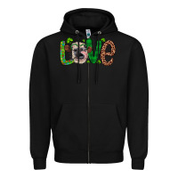 Black Western St. Patrick's Day Love Cow Zipper Hoodie - Artiststas