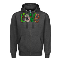 Charcoal Heather Western St. Patrick's Day Love Cow Zipper Hoodie - Artiststas
