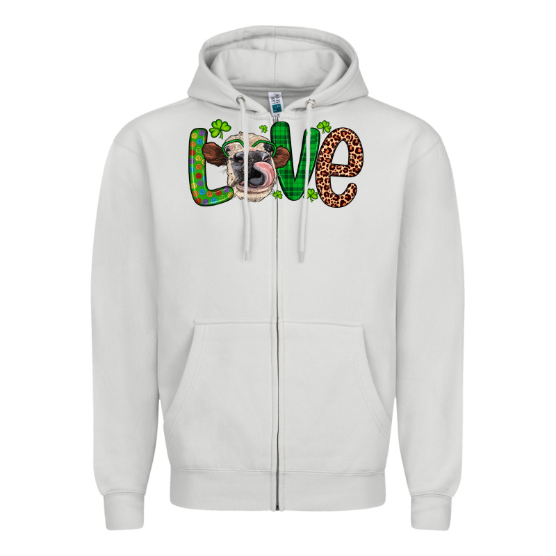 Western St. Patrick's Day Love Cow Zipper Hoodie by Artiststas | Teevron