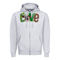 Heather Grey Western St. Patrick's Day Love Cow Zipper Hoodie - Artiststas