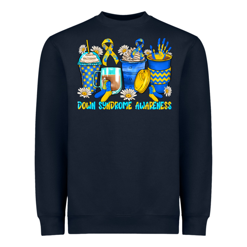 Down Syndrome Coffee Cups Heavyweight Sweatshirt by Zillion Design Studio | Teevron