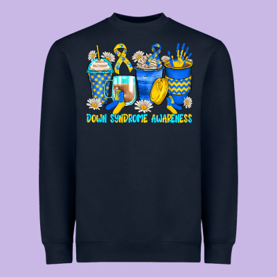 Down Syndrome Coffee Cups Heavyweight Sweatshirt Designed By Zillion Design Studio