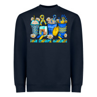 Navy down syndrome coffee cups Heavyweight Sweatshirt - Zillion Design Studio
