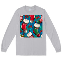 Moon Dust christmas socks seamless pattern Long Sleeve Tee - BundleAndBundleShop