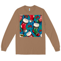 Toasted Coconut christmas socks seamless pattern Long Sleeve Tee - BundleAndBundleShop