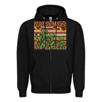 Black cactus serape Zipper Hoodie - AdoDesignShop