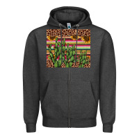 Charcoal Heather cactus serape Zipper Hoodie - AdoDesignShop