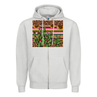 Dove Grey cactus serape Zipper Hoodie - AdoDesignShop