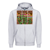 Heather Grey cactus serape Zipper Hoodie - AdoDesignShop